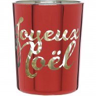Photophore Joyeux No�l Rouge et Or (6,5 cm) - Verre