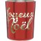 Photophore Joyeux No�l Rouge et Or (6,5 cm) - Verre images:#0