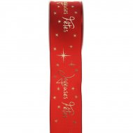 Ruban Large Joyeuses F�tes Rouge (5 m)