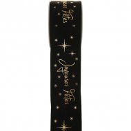 Ruban Large Joyeuses F�tes Noir (5 m)
