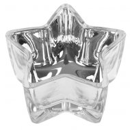 Photophore Etoile Argent (9 cm) - Verre