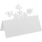 10 Marque-places Etiquettes Flocons Blancs - Carton images:#0