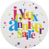 50 Stickers Joyeux Anniversaire Multicolore