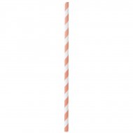 20 Pailles Rayures Corail