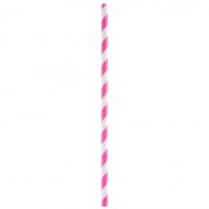 20 Pailles Rayures Fuchsia