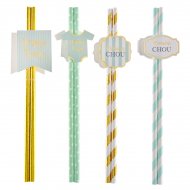 8 Pailles Monsieur Chou Turquoise