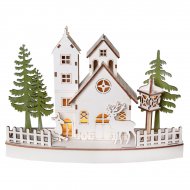 D�cors Lumineux Sc�ne de No�l (28 cm) - Bois