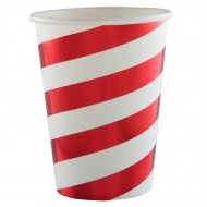 10 Gobelets Rayures No�l Rouge