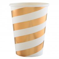 10 Gobelets No�l Rayures Or