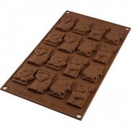 Moule Easy Choc 16 Animaux de No�l � plat - Silicone