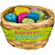 Gommes oiseaux dans petit panier