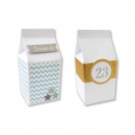6 Petites Boites � lait (7 cm) � d�corer - Carton Blanc