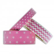 3 Masking Tape Etoiles/Pois/Zig-Zag (15 m) - Rose