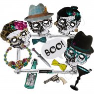 Kit 22 Photo Booth Squelette Family