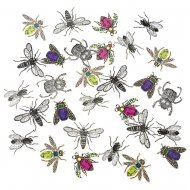 200 Gros Confettis Insectes R�tro (4 cm) - Carton