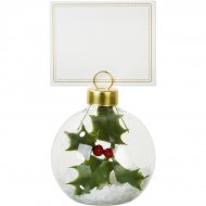 6 Marque-Places Boule de No�l Houx (5 cm)