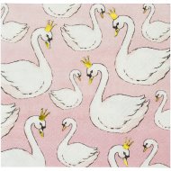 16 Petites Serviettes Cygne Pinky