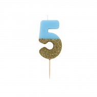 Bougie Blue Or Chiffre 5