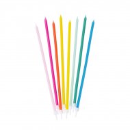 16 Maxi Bougies Arc en Ciel (18 cm)