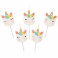5 Bougies Licorne Pastel
