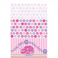 Nappe plastique First Birthday Coccinelle Rose