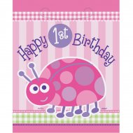 8 Pochettes � Cadeaux First Birthday Coccinelle Rose