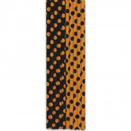 10 Pailles � Pois Noir/Orange