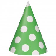 8 Chapeaux � Pois Vert/Blanc