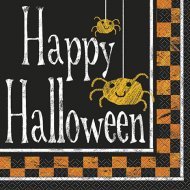 16 Serviettes Citrouille Damier