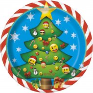 8 Petites Assiettes Emoji Xmas