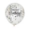 6 Ballons Happy Birthday Noir et Confettis Or/Argent images:#0