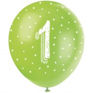 5 Ballons Multicolores Chiffre 1