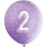 5 Ballons Multicolores Chiffre 2