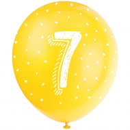 5 Ballons Multicolores Chiffre 7