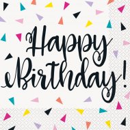 16 Serviettes Happy Birthday Fantaisie Pop