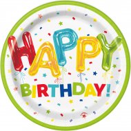 8 Petites Assiettes Happy Birthday Fantaisie