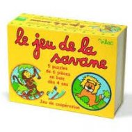5 Mini-puzzles en bois Animaux de la Savane