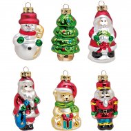 6 Boules Sapins (9 cm) - Verre