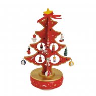 Sapin de Table Musical Rouge (29 cm) - Bois