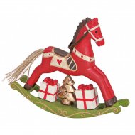 Cheval � Bascule Rouge (14 cm) - Bois