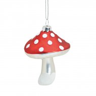 Boule de No�l Champignon Amanite ( 8 cm) - Verre