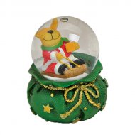 Boule � Neige Sac Vert Renne (6 x 4,5 cm)