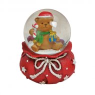 Boule � Neige Sac Rouge Ourson (6 x 4,5 cm)