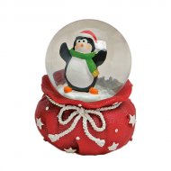 Boule � Neige Sac Rouge Pingouin (6 x 4,5 cm)