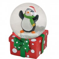 Boule � Neige Cadeau Pingouin (6 x 4,5 cm)