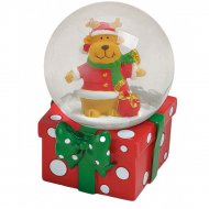 Boule � Neige Cadeau Renne (6 x 4,5 cm)