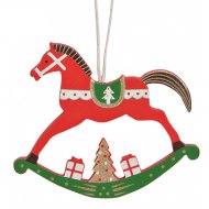 Petite Suspension Cheval Bascule Rouge (8 cm) - Bois