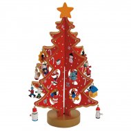 Grand Sapin de Table Rouge (29 cm) 21 D�cors - Bois