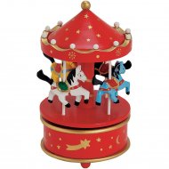 Carrousel Musical Rouge (20 x 11 cm) - Bois