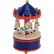 Carrousel Musical Bleu (20 x 11 cm) - Bois